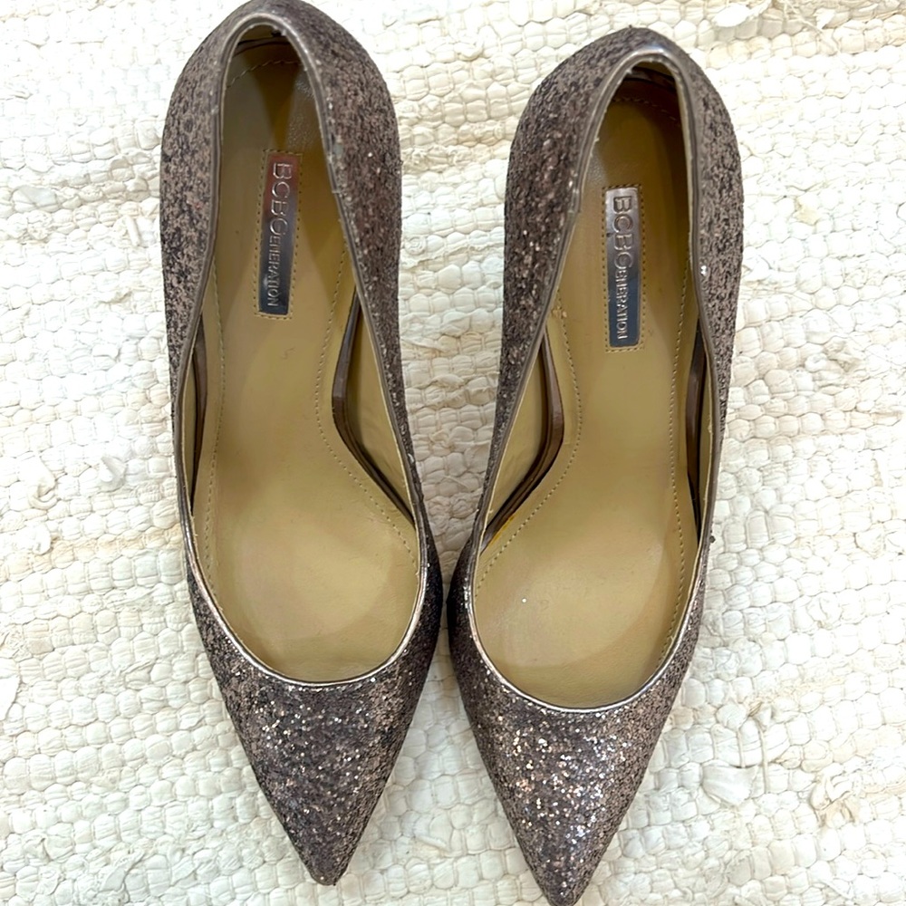 BCBGeneration Light Pink Glitter High Heel Shoes in US size 10